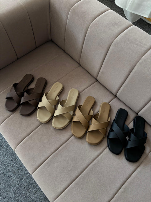 Criss Cross Slid-On Sandals
